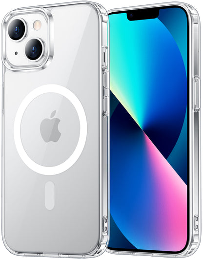 Temdan for iPhone 13 Case Clear, Compatible with Magsafe, Anti-Yellowing, Military-Grade Protection, Shockproof Slim Magnetic Phone Case Cover, Transparent