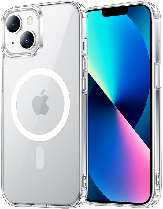 Temdan for iPhone 13 Case Clear, Compatible with Magsafe, Anti-Yellowing, Military-Grade Protection, Shockproof Slim Magnetic Phone Case Cover, Transparent