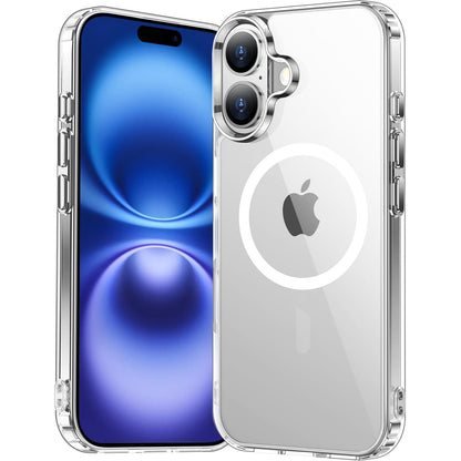 Temdan for iPhone 16 Case Clear, [Compatible with Magsafe][Anti-Yellowing][Military-Grade Protection] Shockproof Slim Phone Case for iPhone 16 6.1 inch, Clear