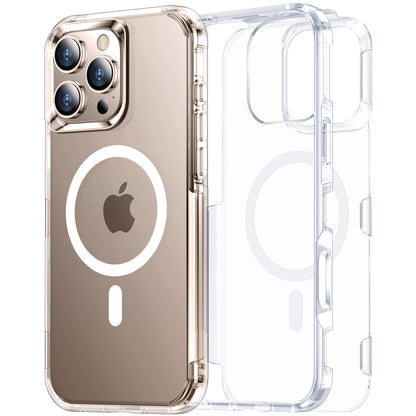 Temdan Dual-Layer Box Designed for iPhone 16 Pro Max Case Clear with MagSafe, Heavy Duty Protection Anti-Yellowing 16FT Military Grade Drop Shockproof Phone Case for iPhone 16 Pro Max 6.9" - Clear