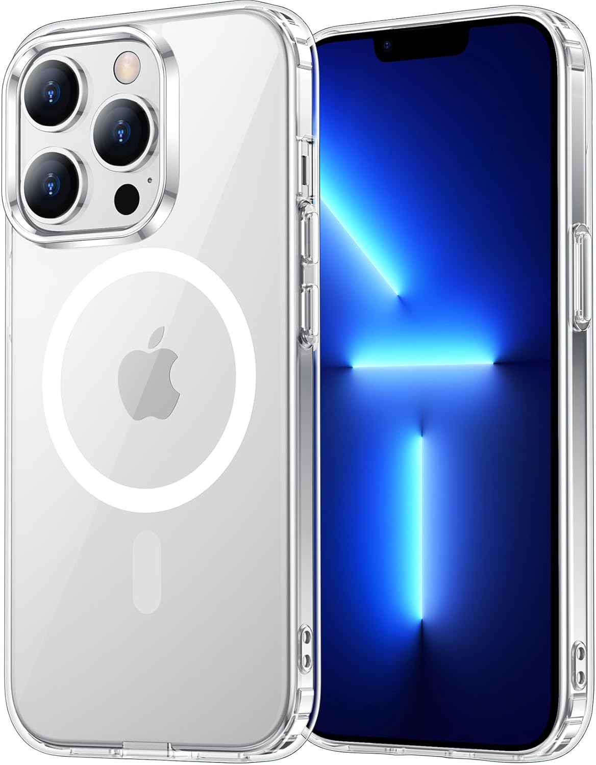 Temdan for iPhone 13 Pro Case Clear, Compatible with Magsafe, Anti-Yellowing, Military-Grade Protection, Shockproof Slim Magnetic Phone Case Cover, Transparent