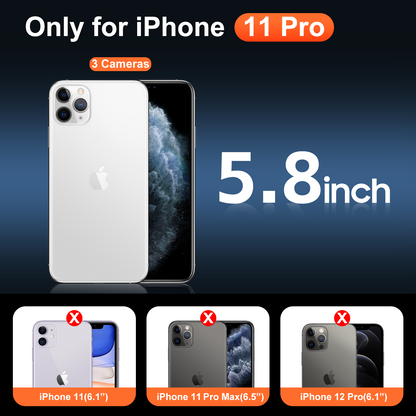 Temdan for iPhone 11 Pro Case Clear, Compatible with Magsafe, Anti-Yellowing, Military-Grade Protection, Shockproof Slim Magnetic Phone Case Cover, Transparent