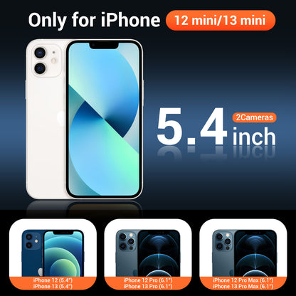 Temdan for iPhone 12 Mini Case & iPhone 13 Mini Case Clear with Screen Protector, Compatible with Magsafe, Anti-Yellowing, Military-Grade Protection, Shockproof Slim Magnetic Phone Case Cover