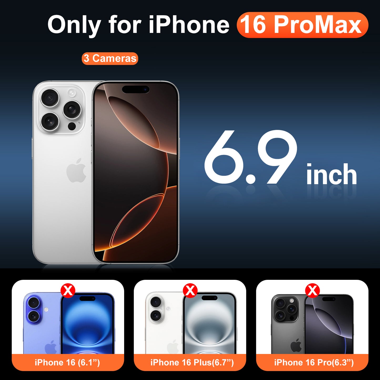 Temdan for iPhone 16 Pro Max Case Clear, Compatible with Magsafe, Anti-Yellowing, Military-Grade Protection, Shockproof Slim Magnetic Phone Case Cover, Transparent