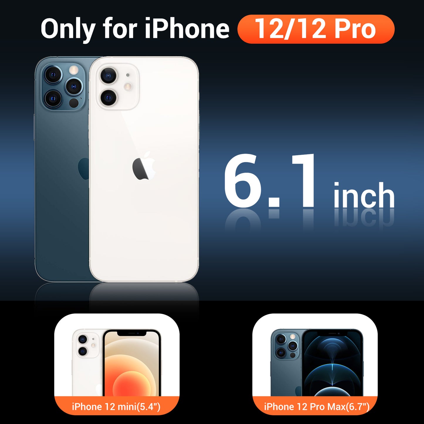 Temdan for iPhone 12& iPhone 12 Pro Case Clear with Screen Protector, Compatible with Magsafe, Anti-Yellowing, Military-Grade Protection, Shockproof Slim Magnetic Phone Case Cover, Transparent