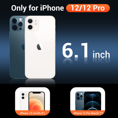 Temdan for iPhone 12& iPhone 12 Pro Case Clear with Screen Protector, Compatible with Magsafe, Anti-Yellowing, Military-Grade Protection, Shockproof Slim Magnetic Phone Case Cover, Transparent