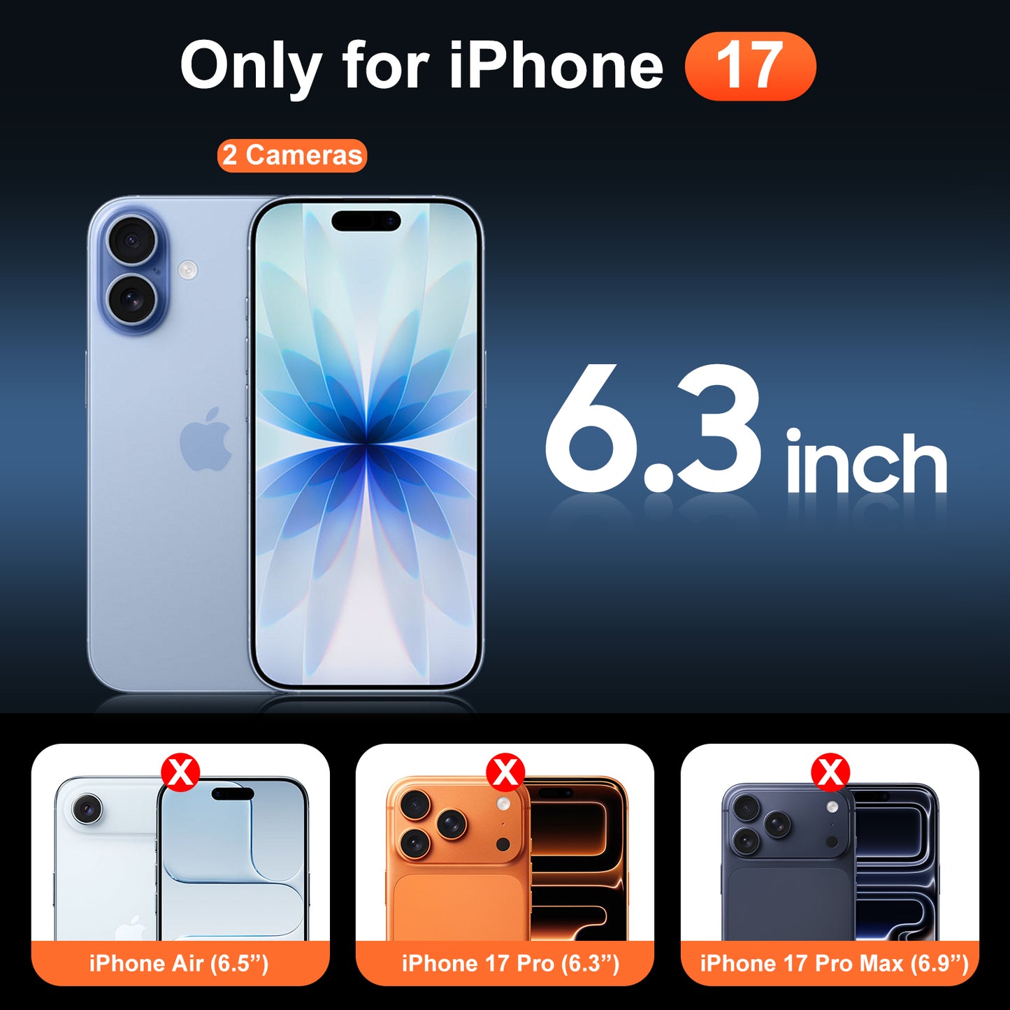 Temdan for iPhone 17 Case Clear with Screen Protector, Compatible with Magsafe, Anti-Yellowing, Military-Grade Protection, Shockproof Slim Magnetic Phone Case Cover, Transparent