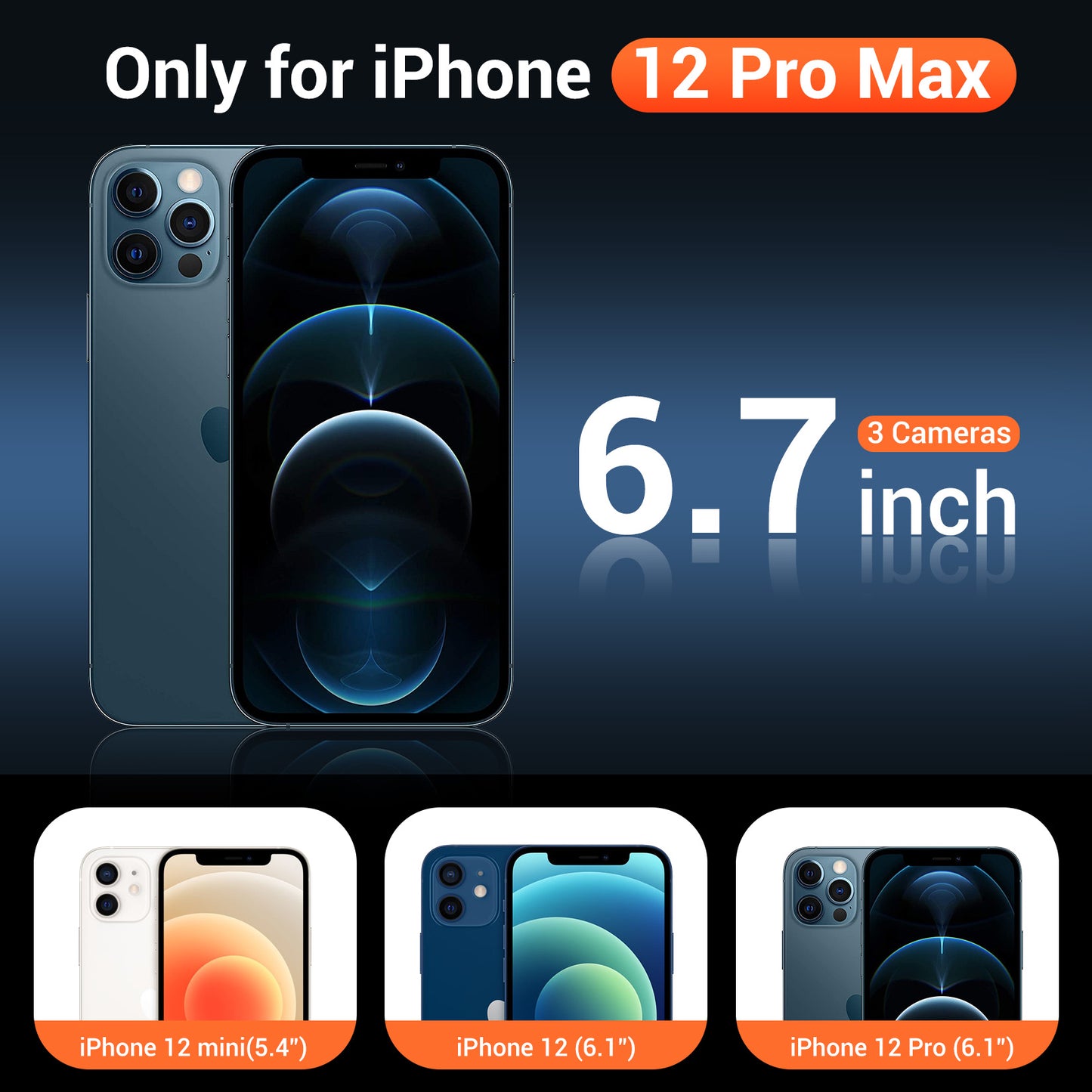 Temdan for iPhone 12 Pro Max Case Clear, Compatible with Magsafe, Anti-Yellowing, Military-Grade Protection, Shockproof Slim Magnetic Phone Case Cover, Transparent