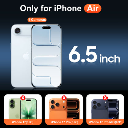 Temdan Designed for Phone 17 Air Case Clear, [Compatible with Magsafe][Screen Protector][Anti-Yellowing][17 Ft Military-Grade Protection] Shockproof Slim Magnetic Phone Case for 6.5 inch , Transparent