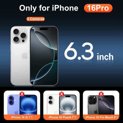 Temdan for iPhone 16 Pro Case Clear, Compatible with Magsafe, Anti-Yellowing, Military-Grade Protection, Shockproof Slim Magnetic Phone Case Cover, Transparent