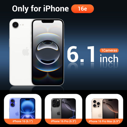 Temdan for iPhone 16e Case Clear with Screen Protector, Compatible with Magsafe, Anti-Yellowing, Military-Grade Protection, Shockproof Slim Magnetic Phone Case Cover, Transparent