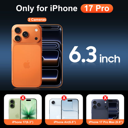 Temdan for iPhone 17 Pro Case Clear with Screen Protector, [Compatible with Magsafe][Anti-Yellowing][Military-Grade Protection] Shockproof Slim Magnetic Phone Case Cover, Transparent