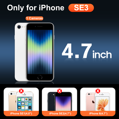 Temdan for iPhone SE Case 2022/2020/3rd/2rd Clear with Screen Protector, Compatible with Magsafe, Anti-Yellowing, Military-Grade Protection, Shockproof Slim Magnetic Phone Case Cover, Transparent