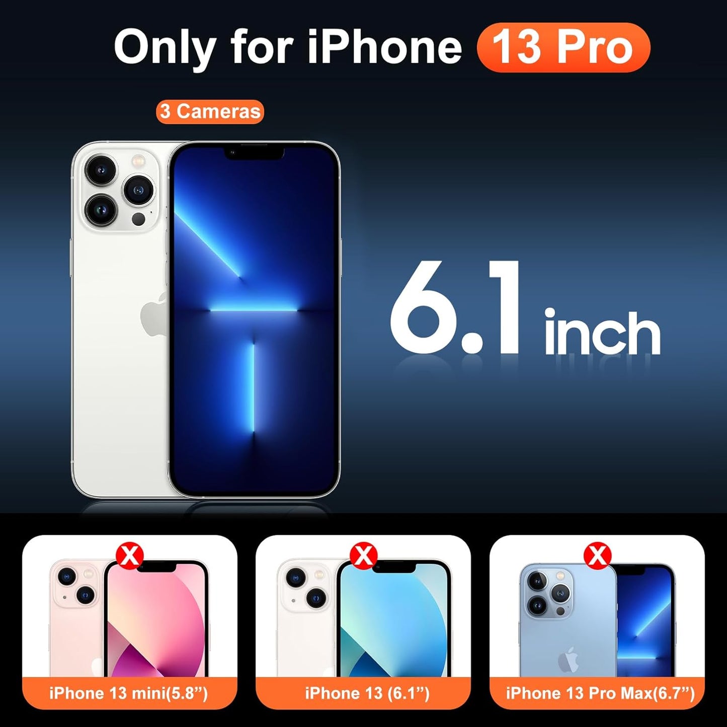 Temdan for iPhone 13 Pro Case Clear, Compatible with Magsafe, Anti-Yellowing, Military-Grade Protection, Shockproof Slim Magnetic Phone Case Cover, Transparent