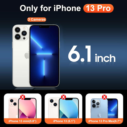 Temdan for iPhone 13 Pro Case Clear, Compatible with Magsafe, Anti-Yellowing, Military-Grade Protection, Shockproof Slim Magnetic Phone Case Cover, Transparent