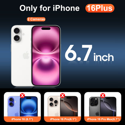 Temdan for iPhone 16 Plus Case Clear, Compatible with Magsafe, Anti-Yellowing, Military-Grade Protection, Shockproof Slim Magnetic Phone Case Cover, Transparent