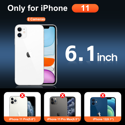 Temdan for iPhone 11 Case Clear with Screen Protector, Compatible with Magsafe, Anti-Yellowing, Military-Grade Protection, Shockproof Slim Magnetic Phone Case Cover,