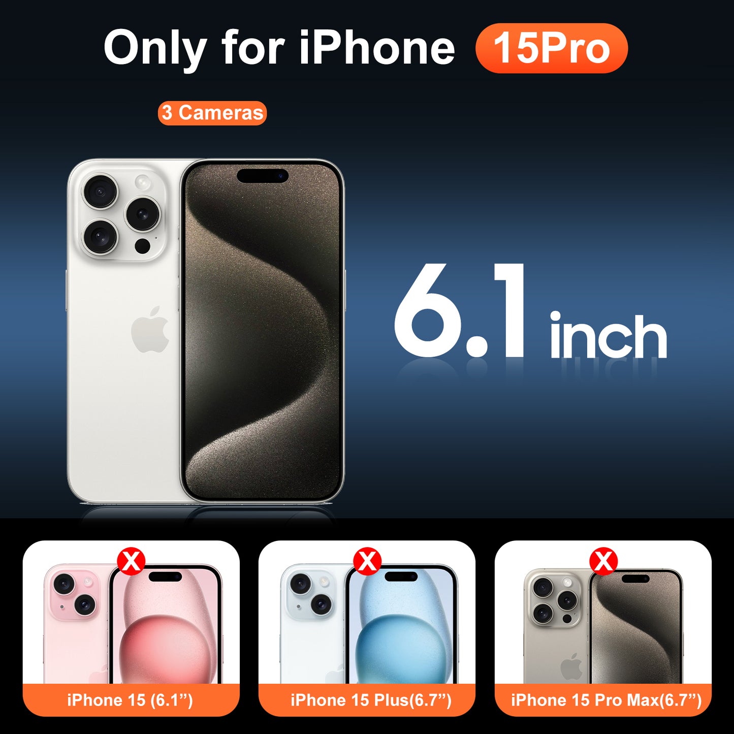 Temdan for iPhone 15 Pro Case Clear with Screen Protector, Compatible with Magsafe, Anti-Yellowing, Military-Grade Protection, Shockproof Slim Magnetic Phone Case Cover, Transparent