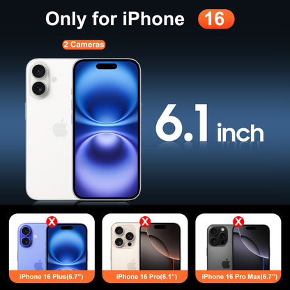 Temdan for iPhone 16 Case Clear, Compatible with Magsafe, Anti-Yellowing, Military-Grade Protection, Shockproof Slim Magnetic Phone Case Cover, Transparent