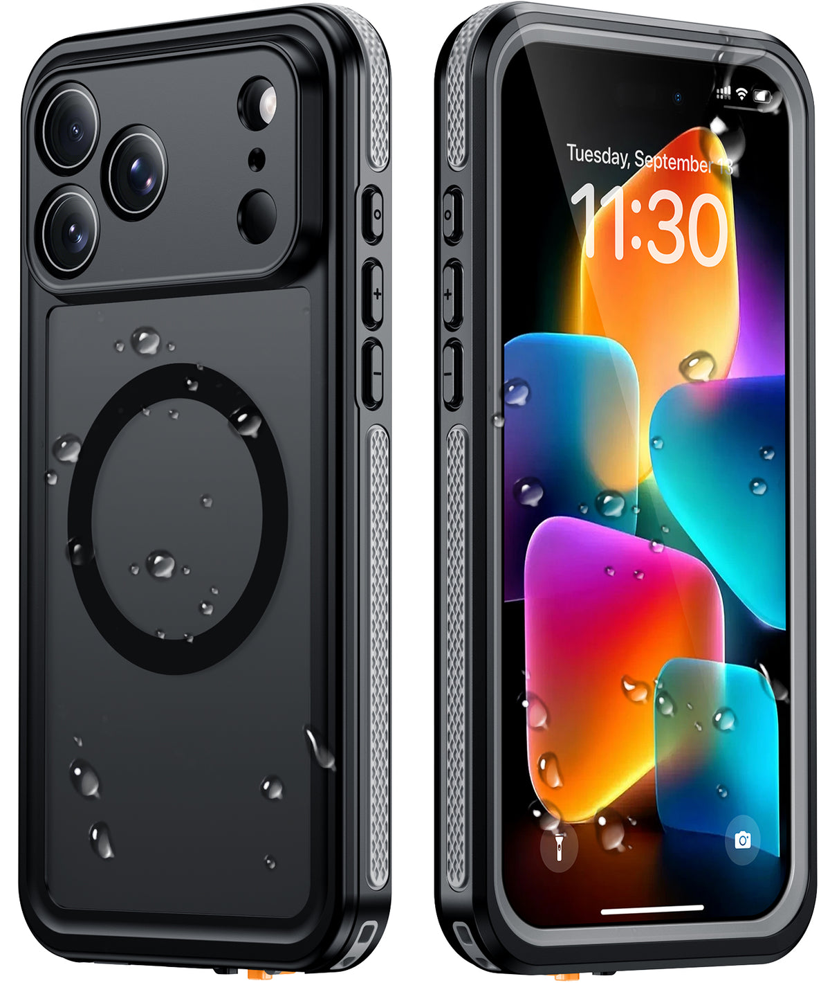 Temdan Designed for Phone 18 Pro Max Case Waterproof, Black