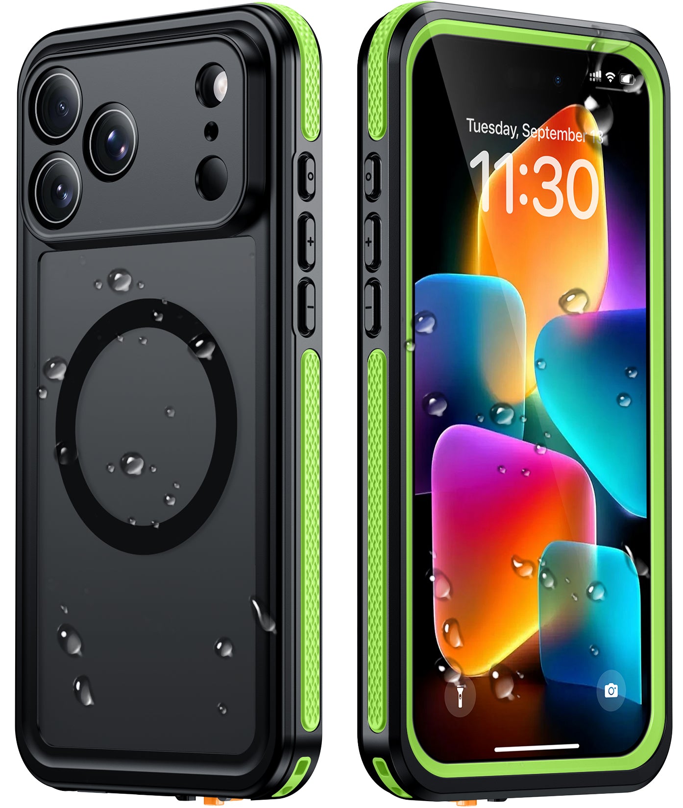 Temdan Designed for Phone 18 Pro Max Case Waterproof, Green
