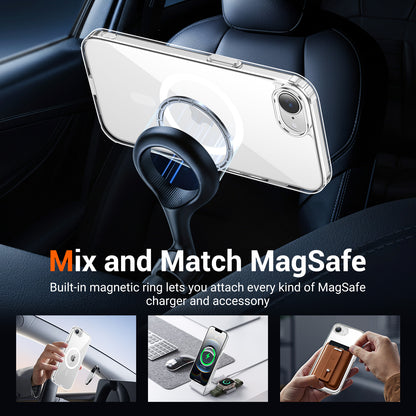 Temdan for iPhone 16e Case Clear with Screen Protector, Compatible with Magsafe, Anti-Yellowing, Military-Grade Protection, Shockproof Slim Magnetic Phone Case Cover, Transparent