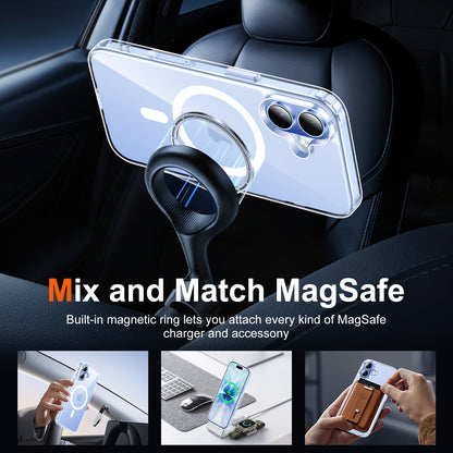 Temdan for iPhone 17 Case Clear with Screen Protector, Compatible with Magsafe, Anti-Yellowing, Military-Grade Protection, Shockproof Slim Magnetic Phone Case Cover, Transparent