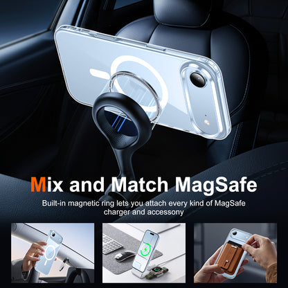 Temdan Designed for Phone 17 Air Case Clear, [Compatible with Magsafe][Screen Protector][Anti-Yellowing][17 Ft Military-Grade Protection] Shockproof Slim Magnetic Phone Case for 6.5 inch , Transparent