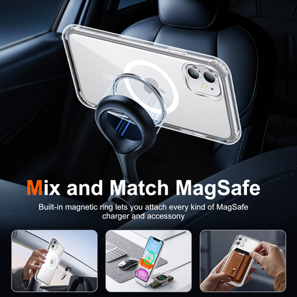 Temdan for iPhone 11 Case Clear with Screen Protector, Compatible with Magsafe, Anti-Yellowing, Military-Grade Protection, Shockproof Slim Magnetic Phone Case Cover,