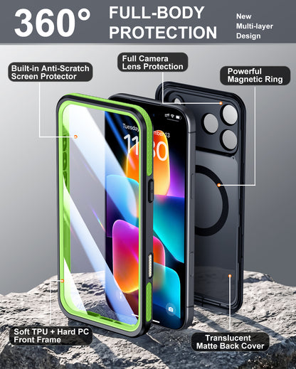 Temdan Designed for Phone 18 Pro Max Case Waterproof, Green