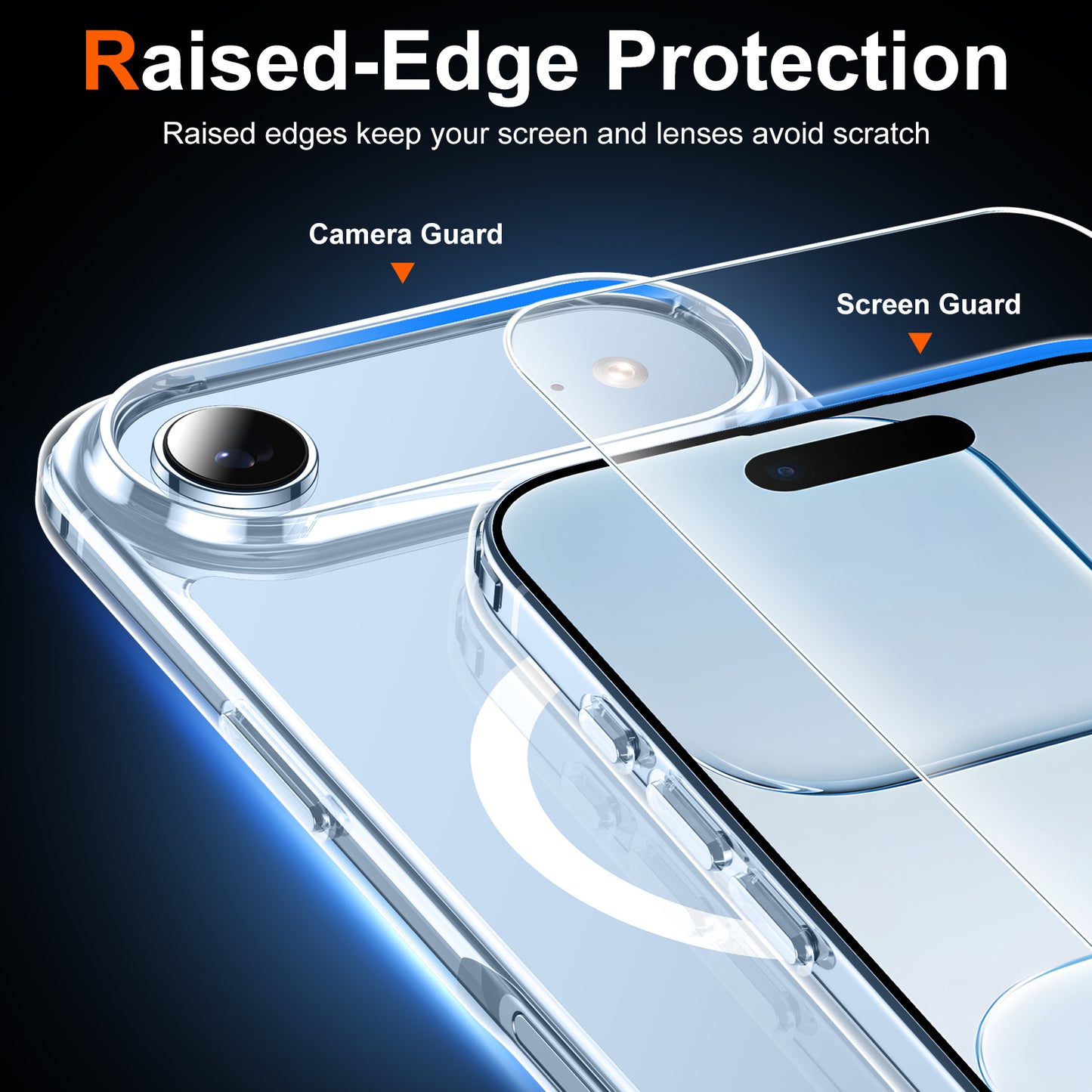 Temdan Designed for Phone 17 Air Case Clear, [Compatible with Magsafe][Screen Protector][Anti-Yellowing][17 Ft Military-Grade Protection] Shockproof Slim Magnetic Phone Case for 6.5 inch , Transparent