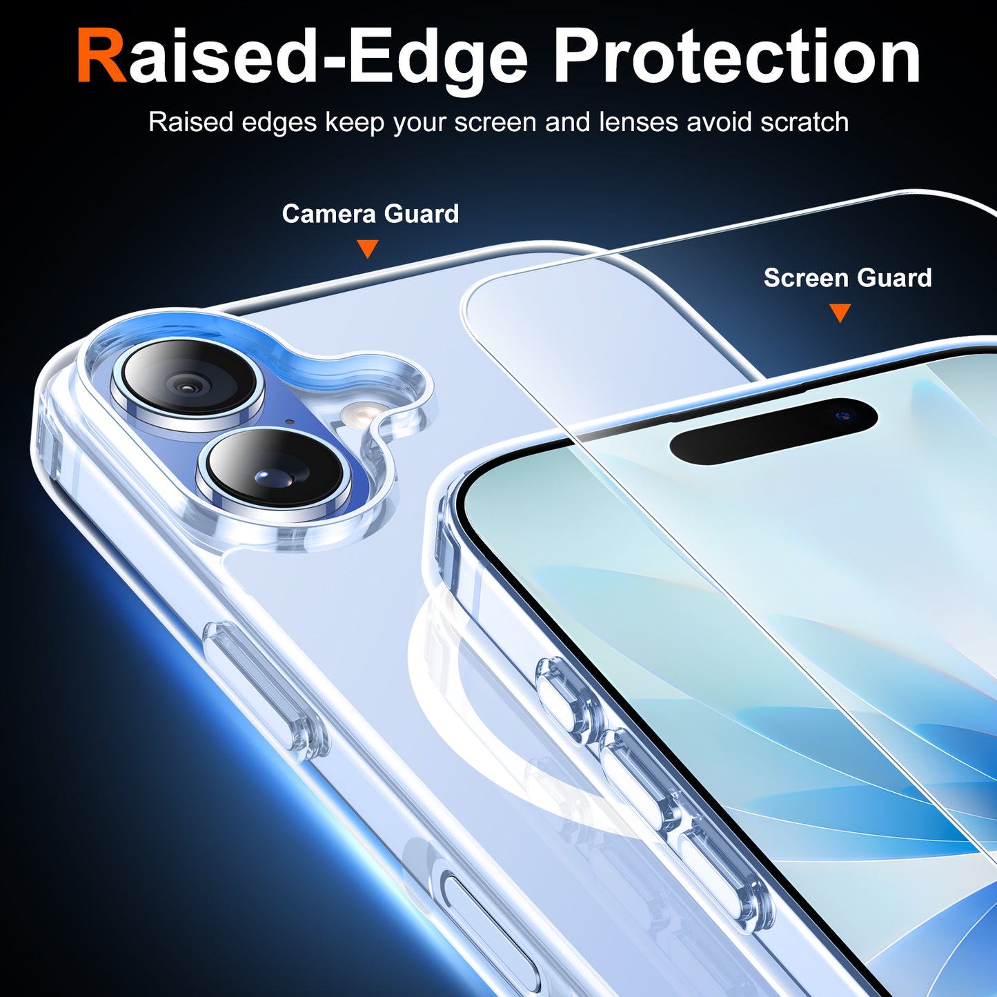 Temdan for iPhone 17 Case Clear with Screen Protector, Compatible with Magsafe, Anti-Yellowing, Military-Grade Protection, Shockproof Slim Magnetic Phone Case Cover, Transparent