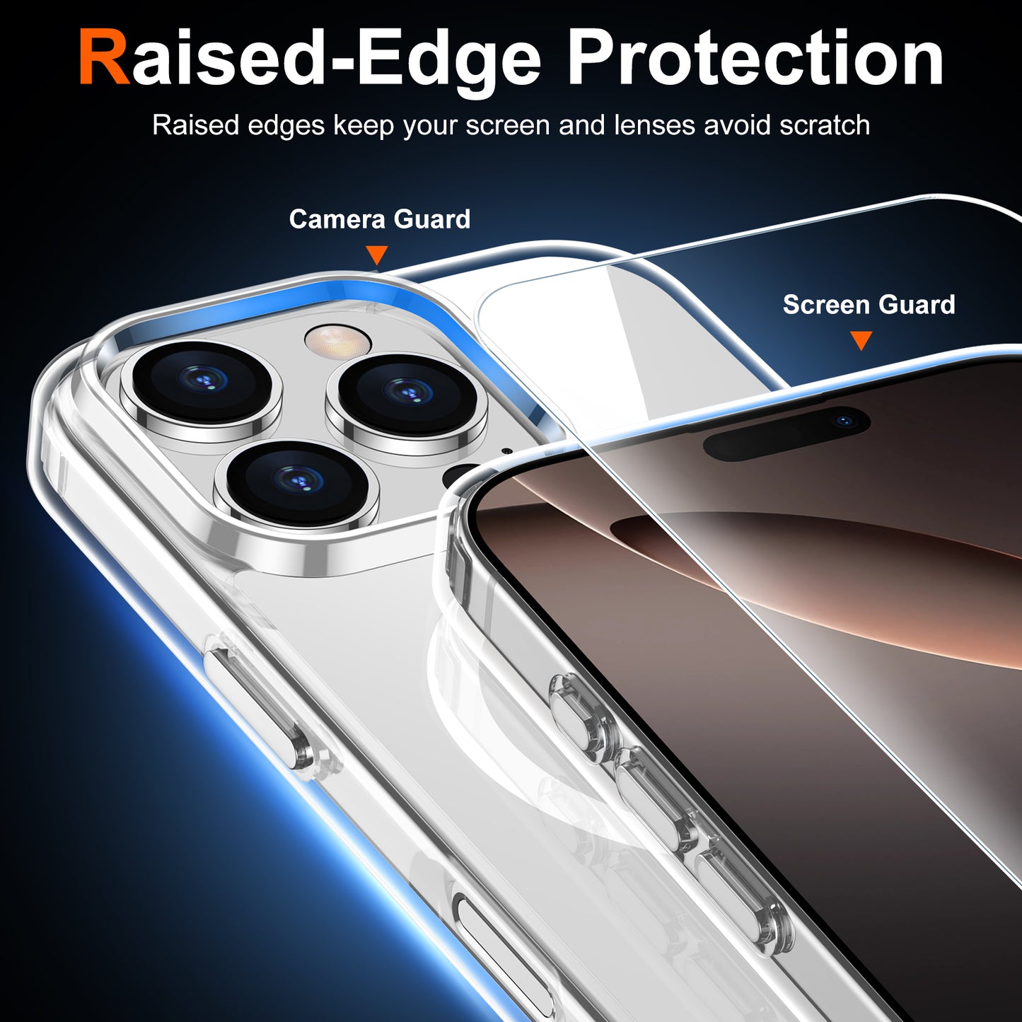 Temdan for iPhone 16 Pro Max Case Clear, Compatible with Magsafe, Anti-Yellowing, Military-Grade Protection, Shockproof Slim Magnetic Phone Case Cover, Transparent