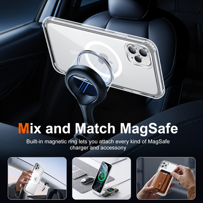 Temdan for iPhone 11 Pro Case Clear, Compatible with Magsafe, Anti-Yellowing, Military-Grade Protection, Shockproof Slim Magnetic Phone Case Cover, Transparent