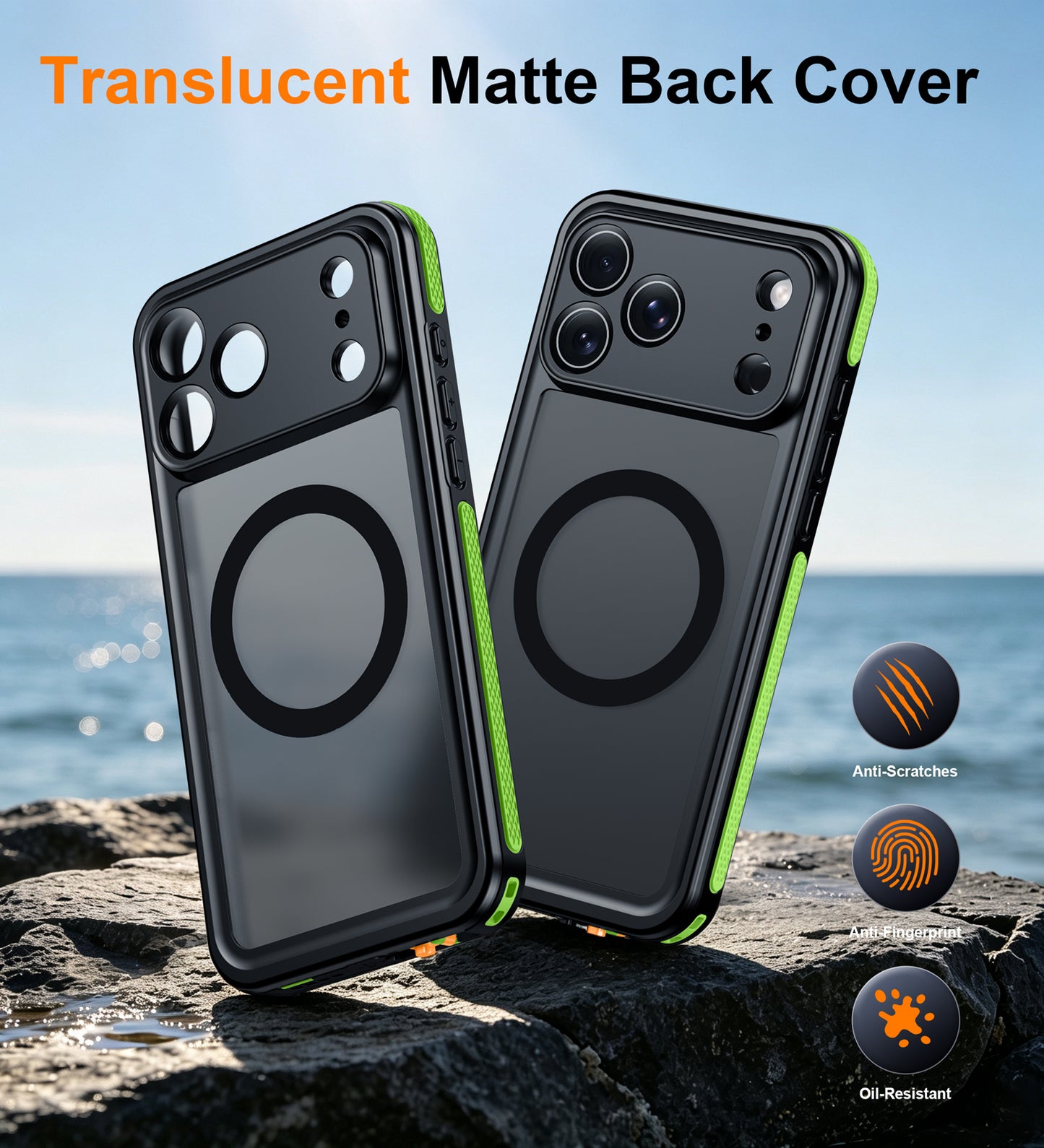 Temdan Designed for Phone 18 Pro Max Case Waterproof, Green