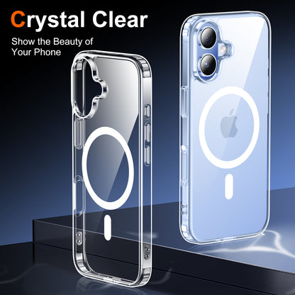 Temdan for iPhone 17 Case Clear with Screen Protector, Compatible with Magsafe, Anti-Yellowing, Military-Grade Protection, Shockproof Slim Magnetic Phone Case Cover, Transparent
