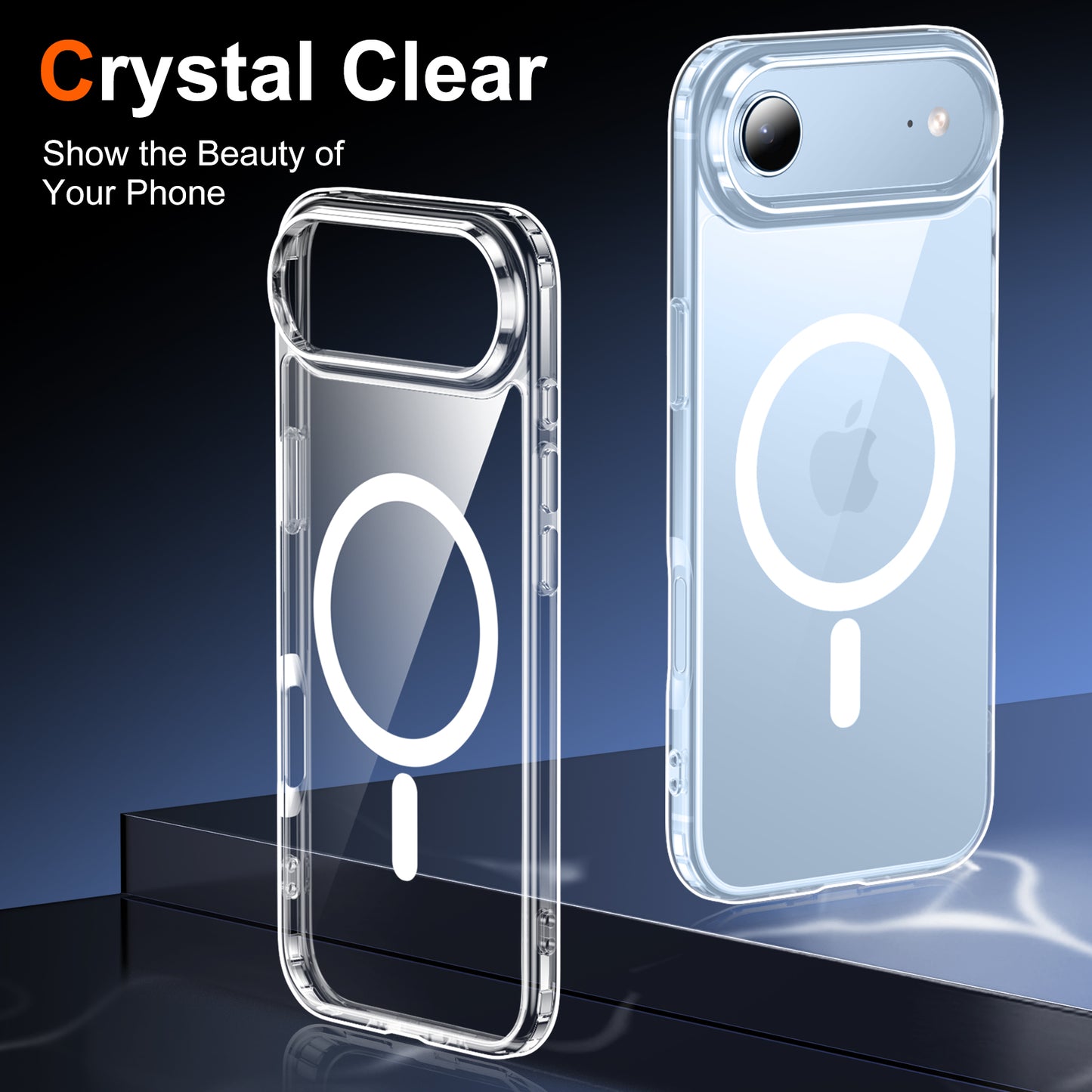 Temdan Designed for Phone 17 Air Case Clear, [Compatible with Magsafe][Screen Protector][Anti-Yellowing][17 Ft Military-Grade Protection] Shockproof Slim Magnetic Phone Case for 6.5 inch , Transparent