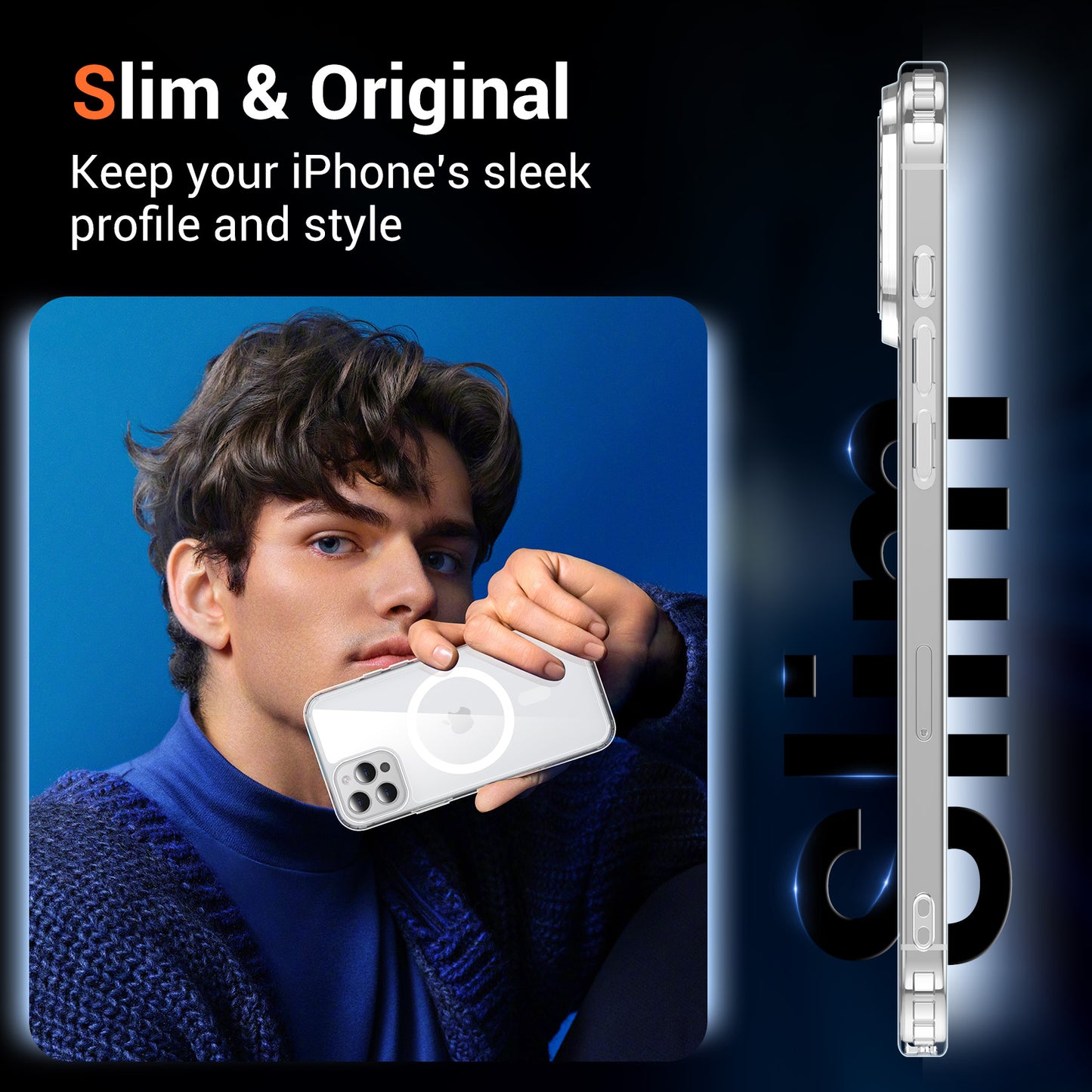 Temdan for iPhone 12 Pro Max Case Clear, Compatible with Magsafe, Anti-Yellowing, Military-Grade Protection, Shockproof Slim Magnetic Phone Case Cover, Transparent