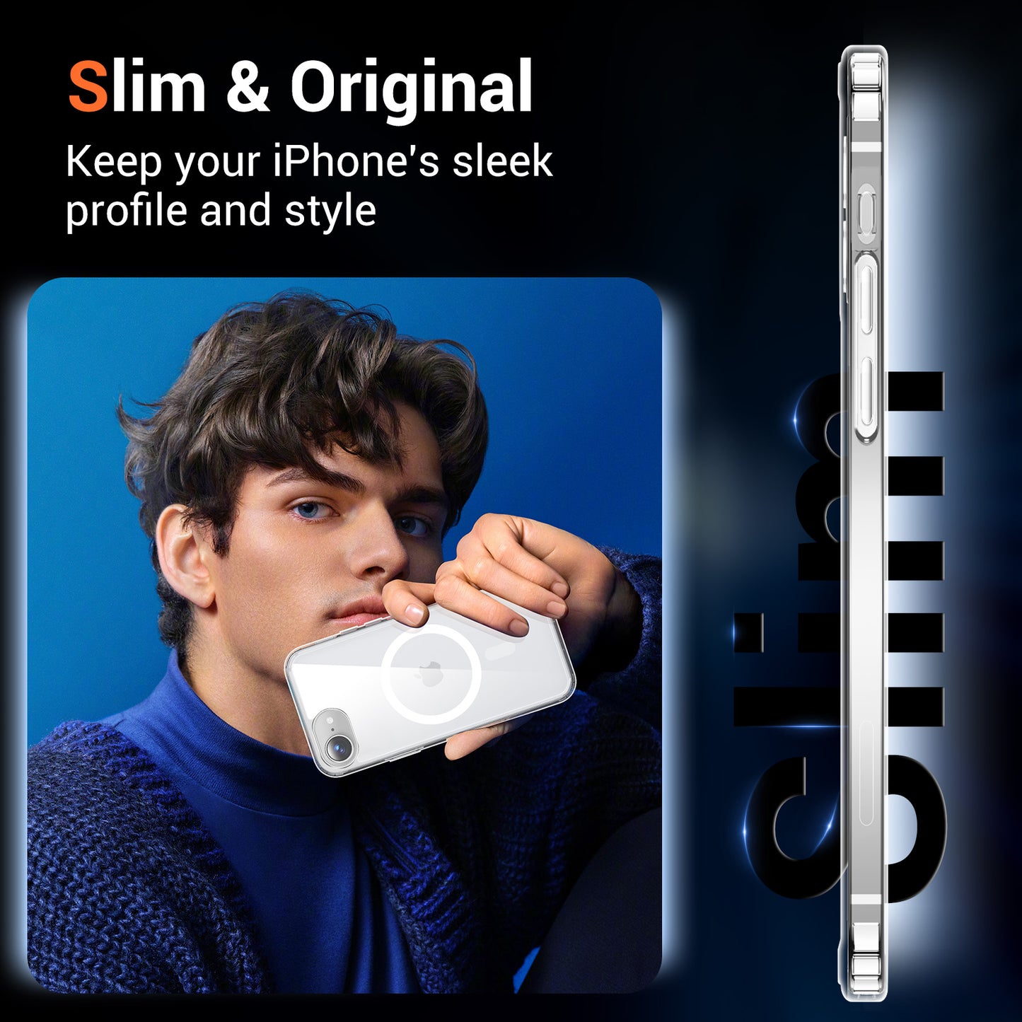 Temdan for iPhone 16e Case Clear with Screen Protector, Compatible with Magsafe, Anti-Yellowing, Military-Grade Protection, Shockproof Slim Magnetic Phone Case Cover, Transparent