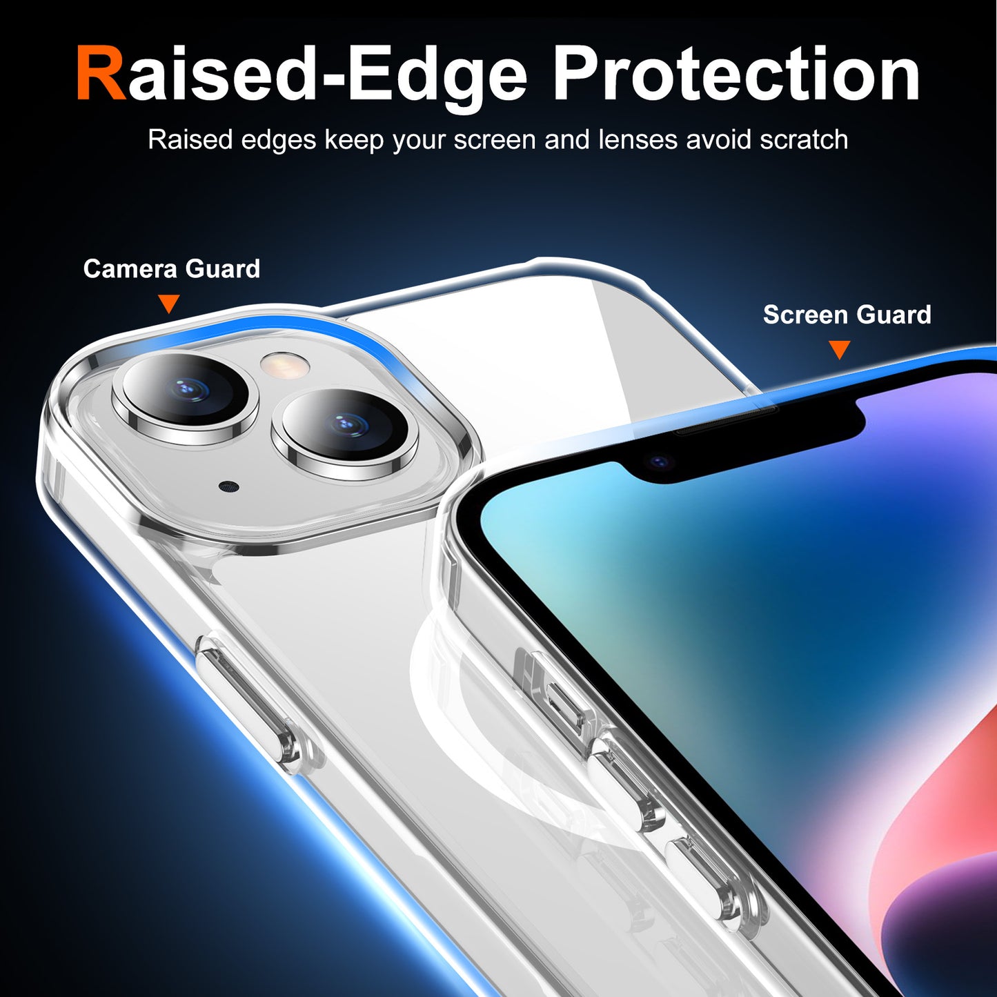 Temdan for iPhone 14 Plus Case Clear, Compatible with Magsafe, Anti-Yellowing, Military-Grade Protection, Shockproof Slim Magnetic Phone Case Cover, Transparent