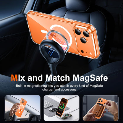 Temdan for iPhone 17 Pro Max Case Clear with Screen Protector, Compatible with Magsafe, Anti-Yellowing, Military-Grade Protection, Shockproof Slim Magnetic Phone Case Cover, Transparent